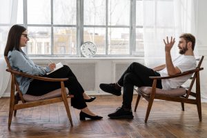 student hos psykolog samtale
